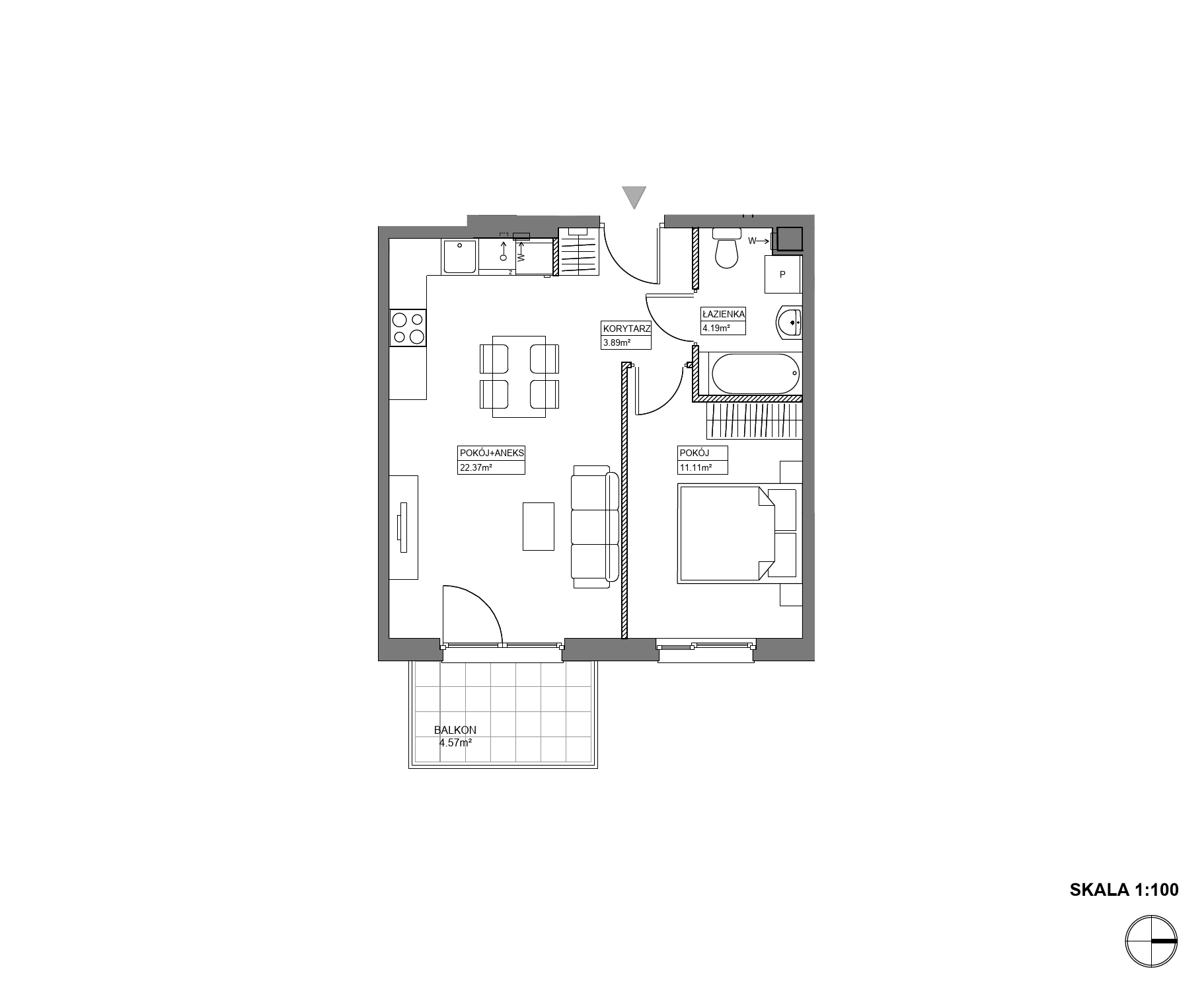 Plan 2 pok. 42m²