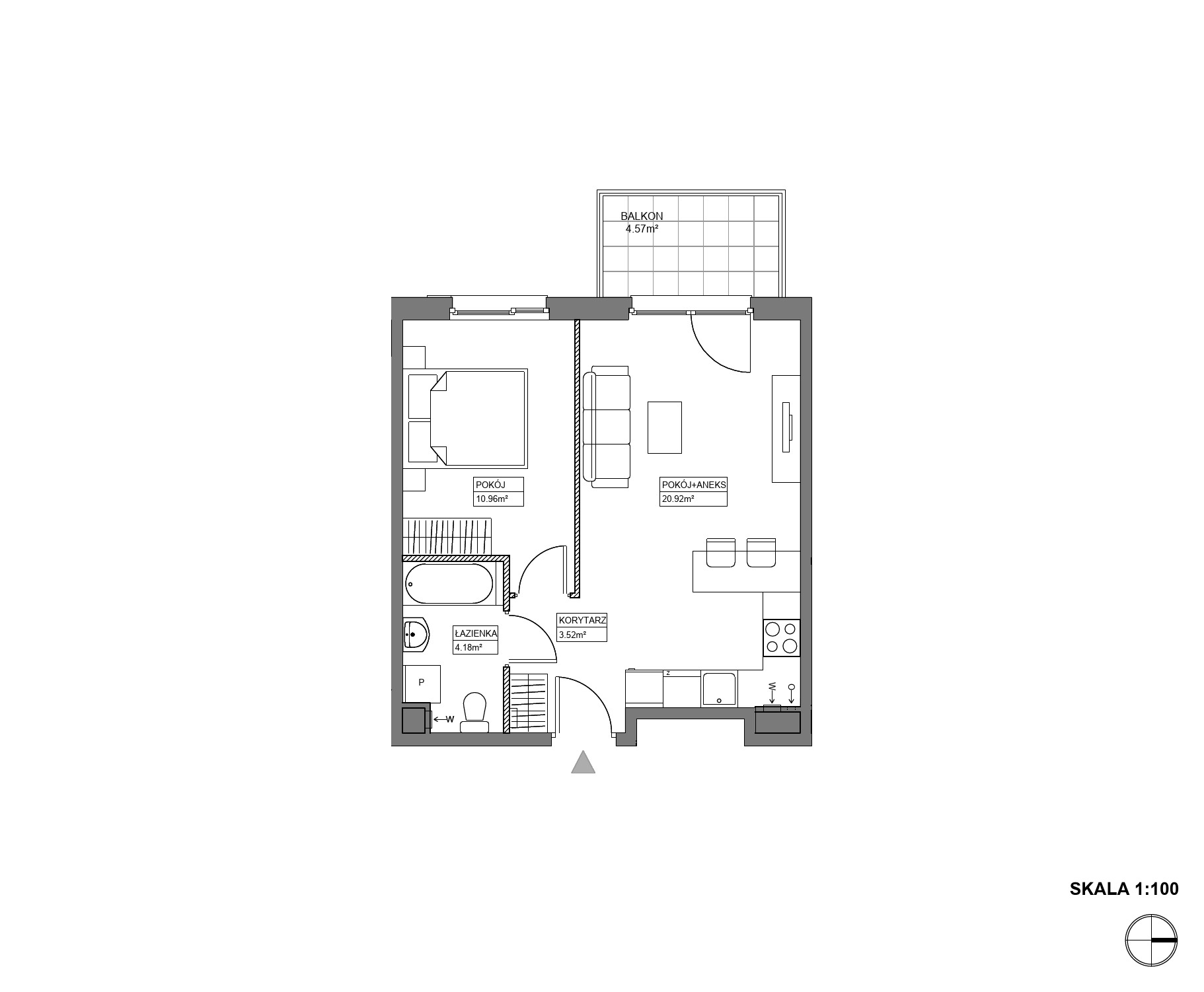 Plan 2 pok. 40m²
