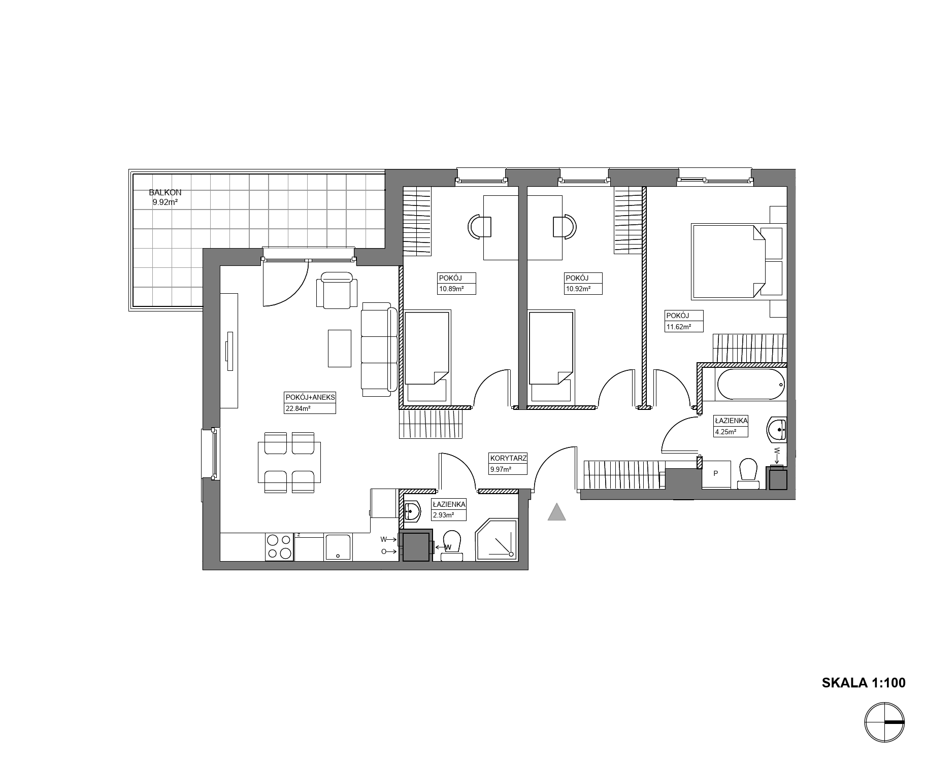 Plan 4 pok. 73m²