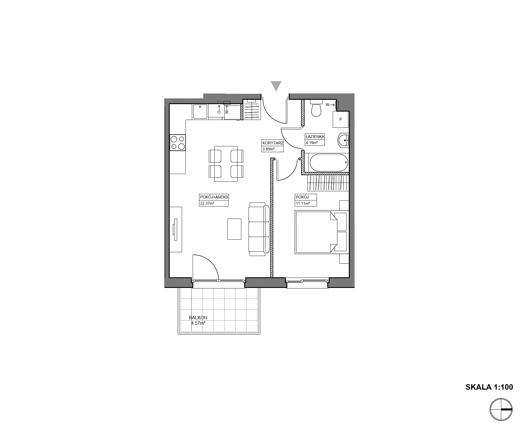 Plan 2 pok. 42m²