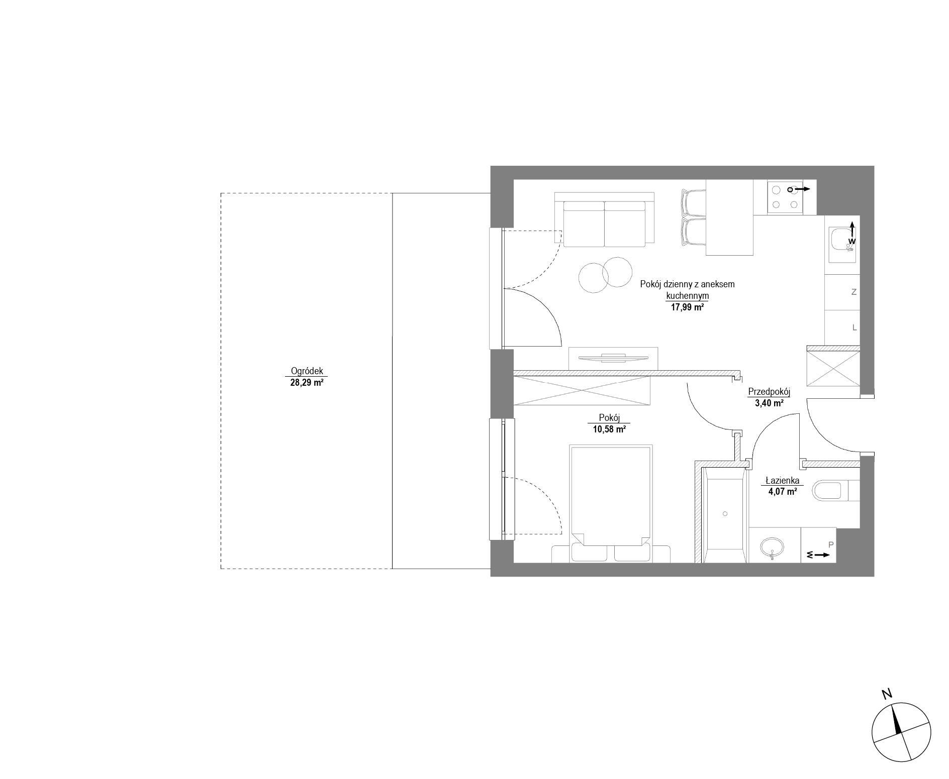 Plan 2 pok. 36m²