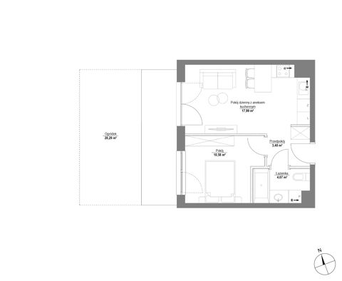 Plan 2 pok. 36m²