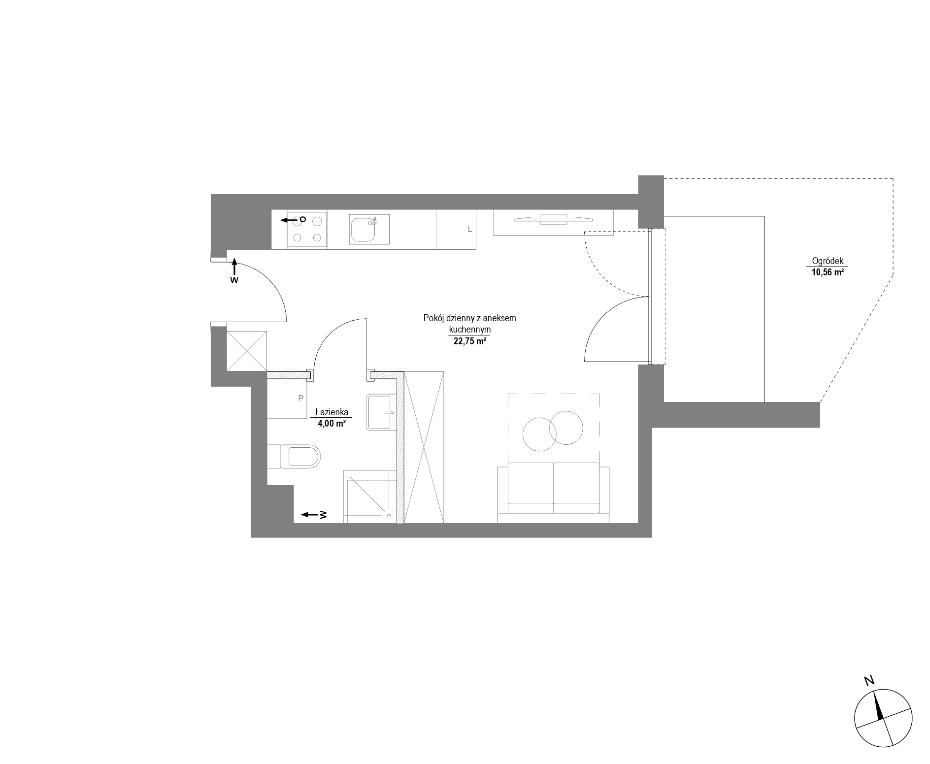 Plan 1 pok. 27m²