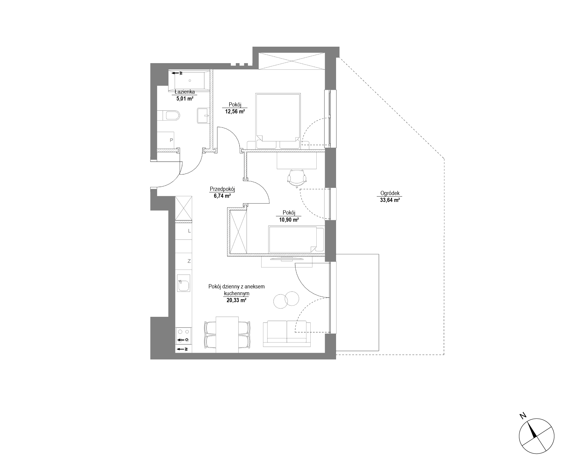 Plan 3 pok. 56m²