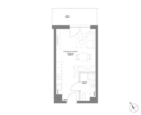 Plan 1 pok. 27m²