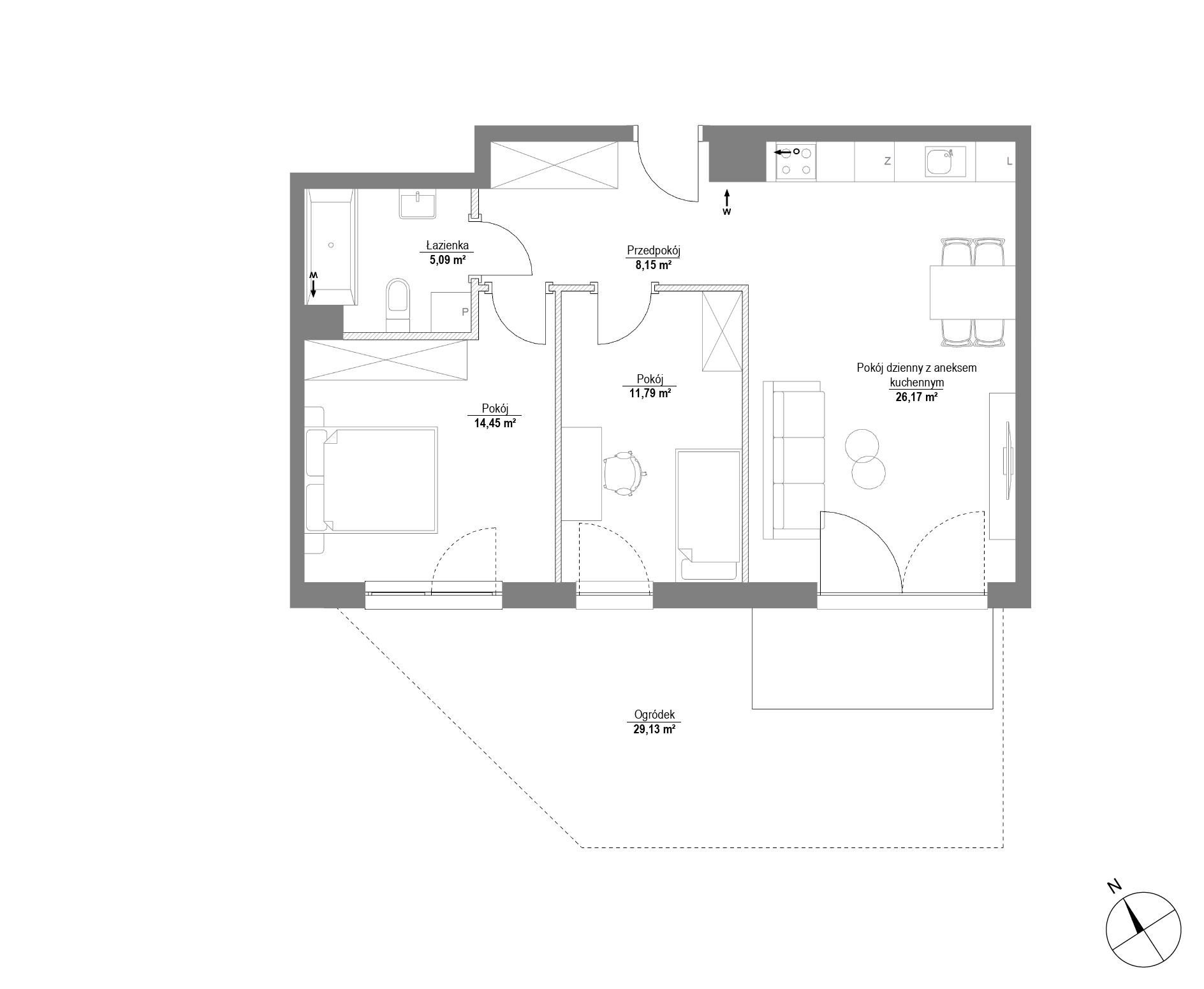 Plan 3 pok. 66m²