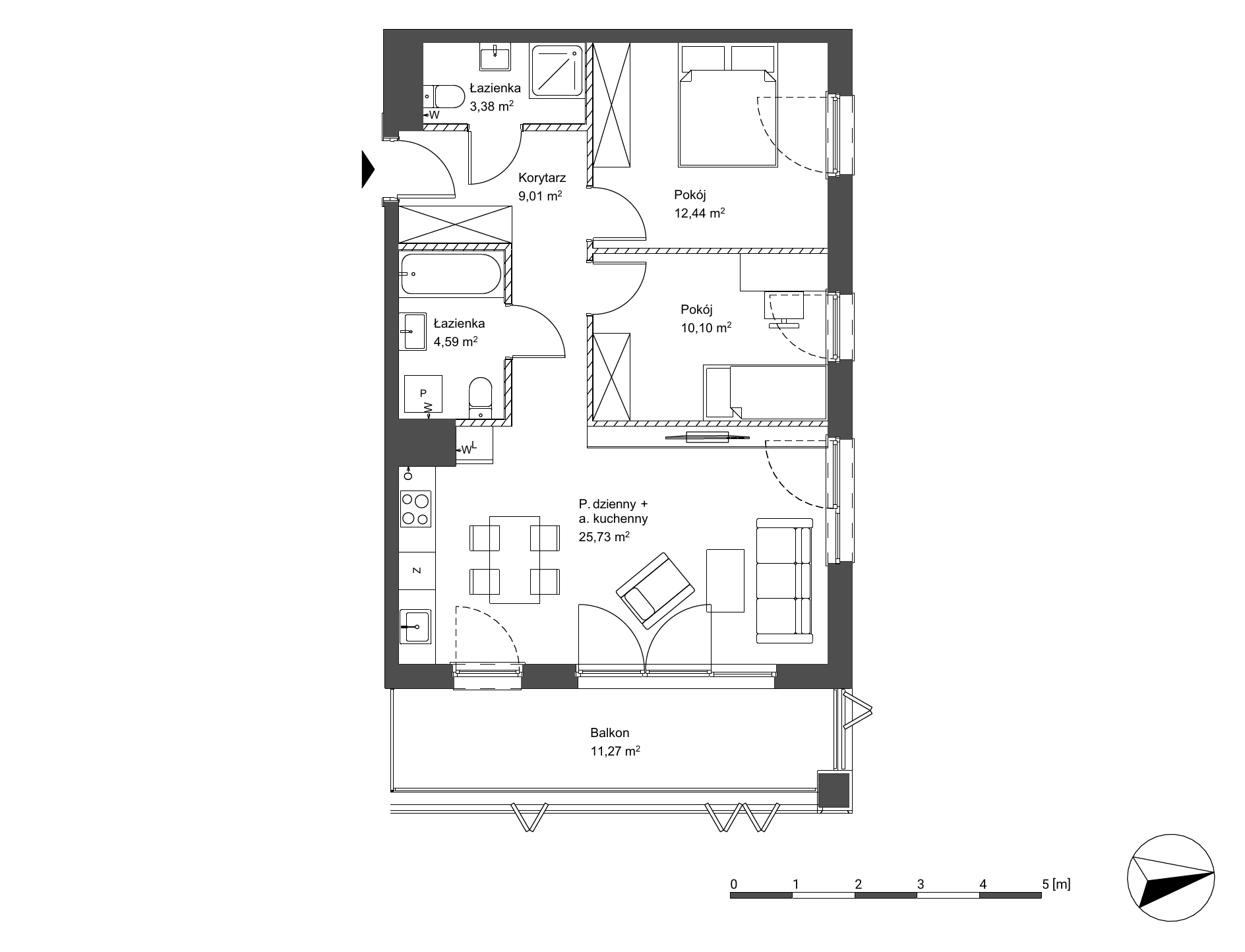 Plan 3 pok. 65m²