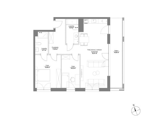Plan 3 pok. 79m²