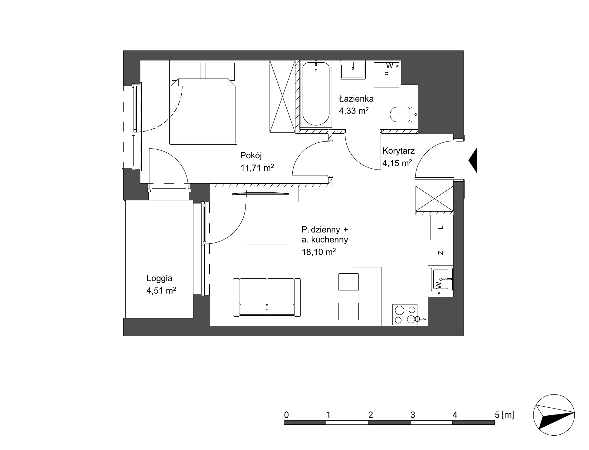 Plan 2 pok. 38m²