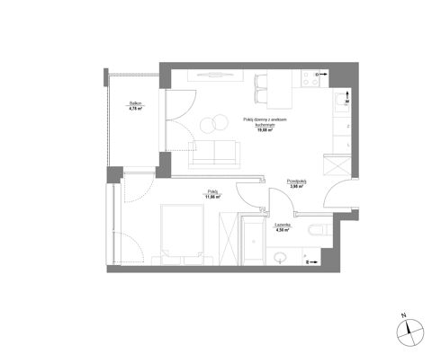 Plan 2 pok. 39m²