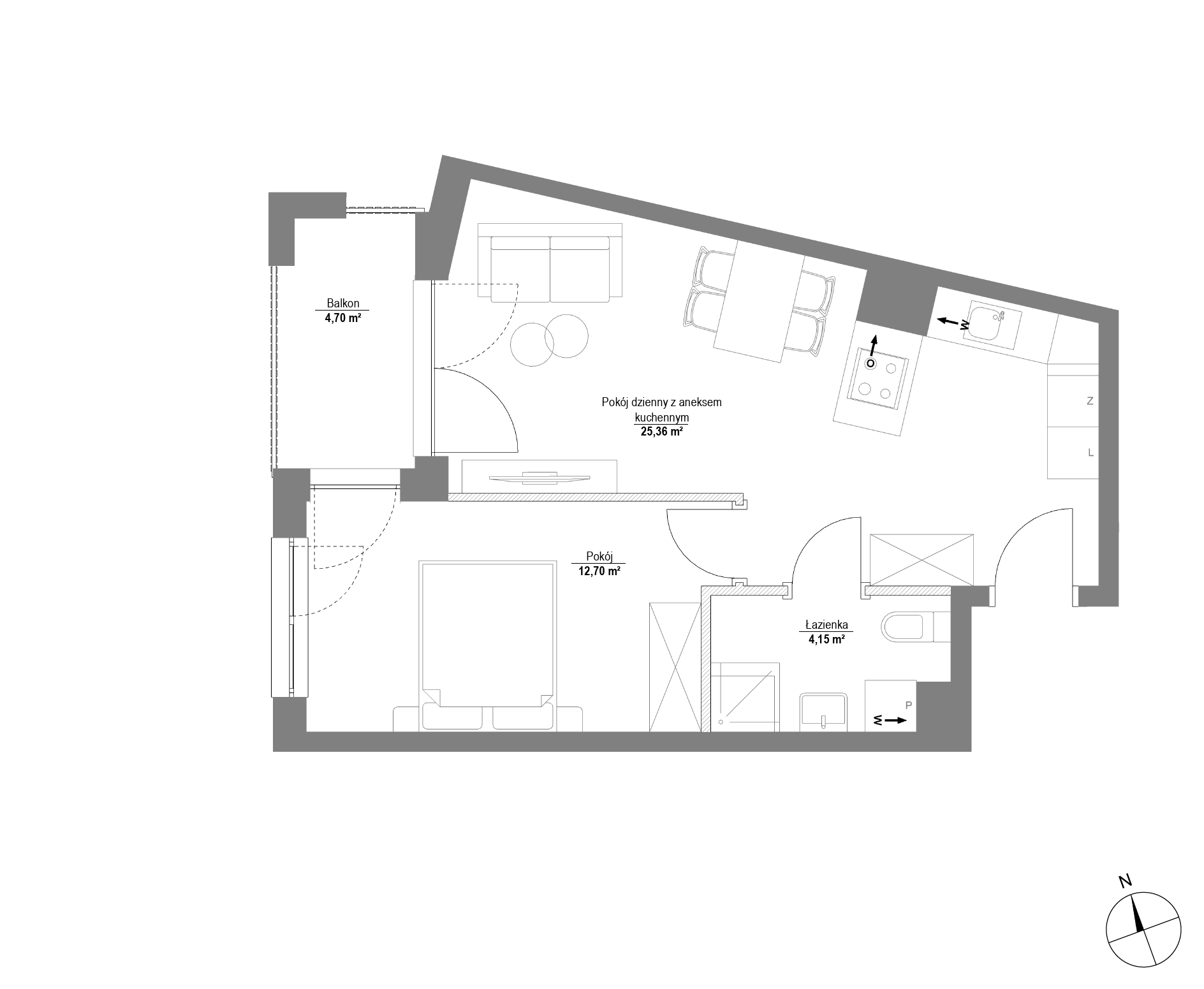Plan 2 pok. 42m²
