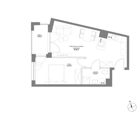 Plan 2 pok. 42m²