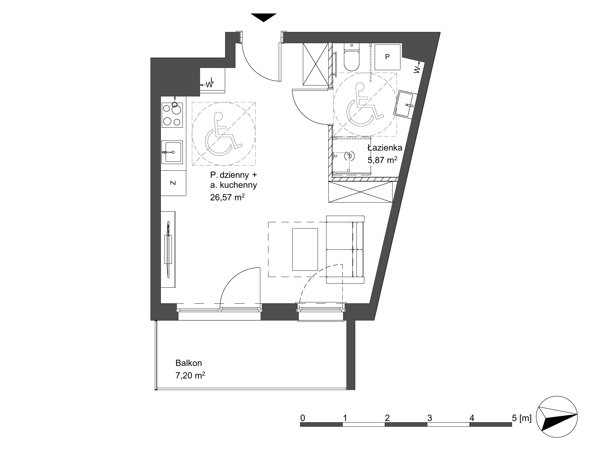 Plan 1 pok. 32m²
