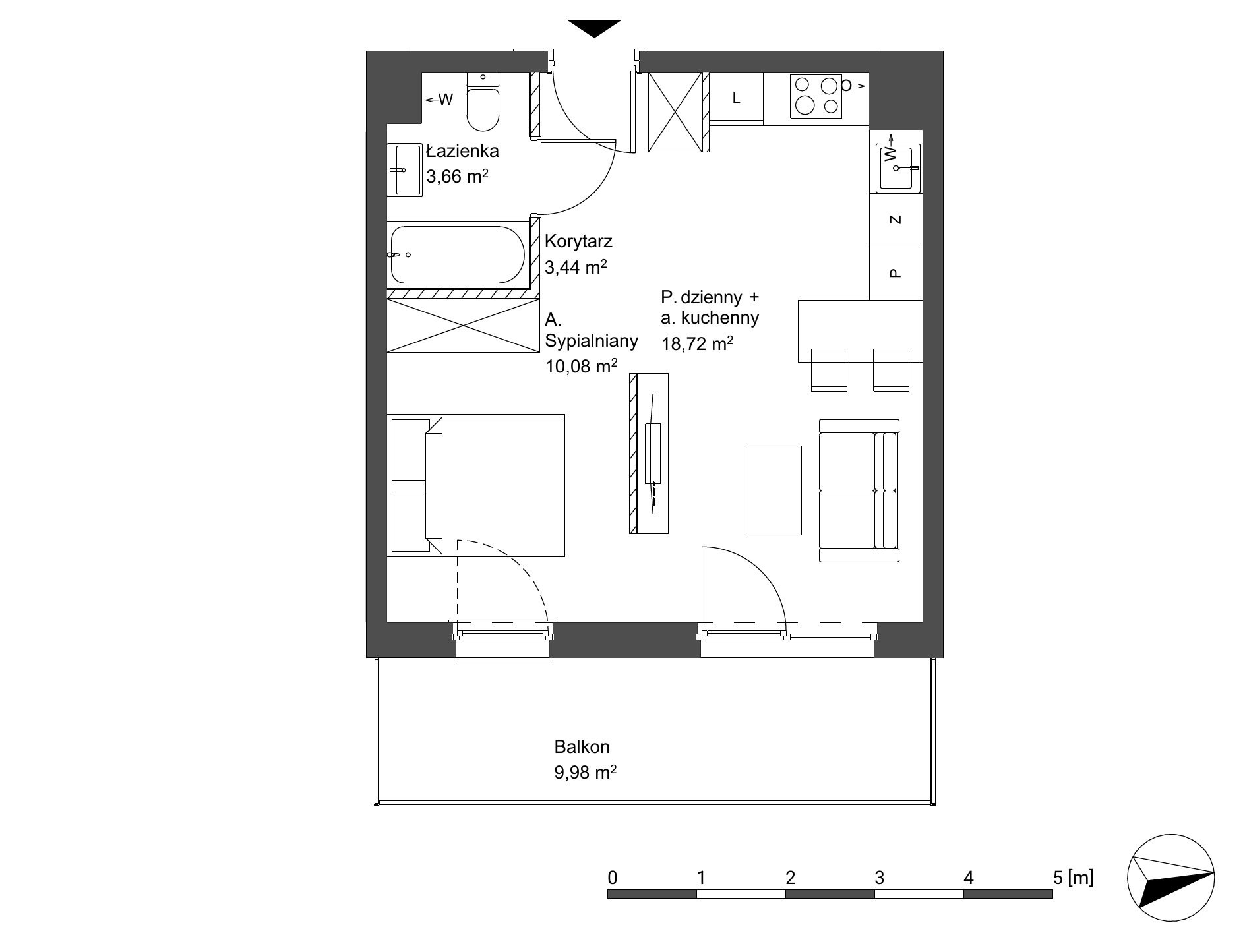 Plan 1 pok. 36m²