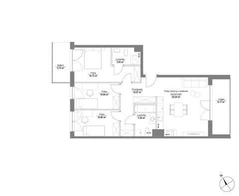 Plan 4 pok. 80m²
