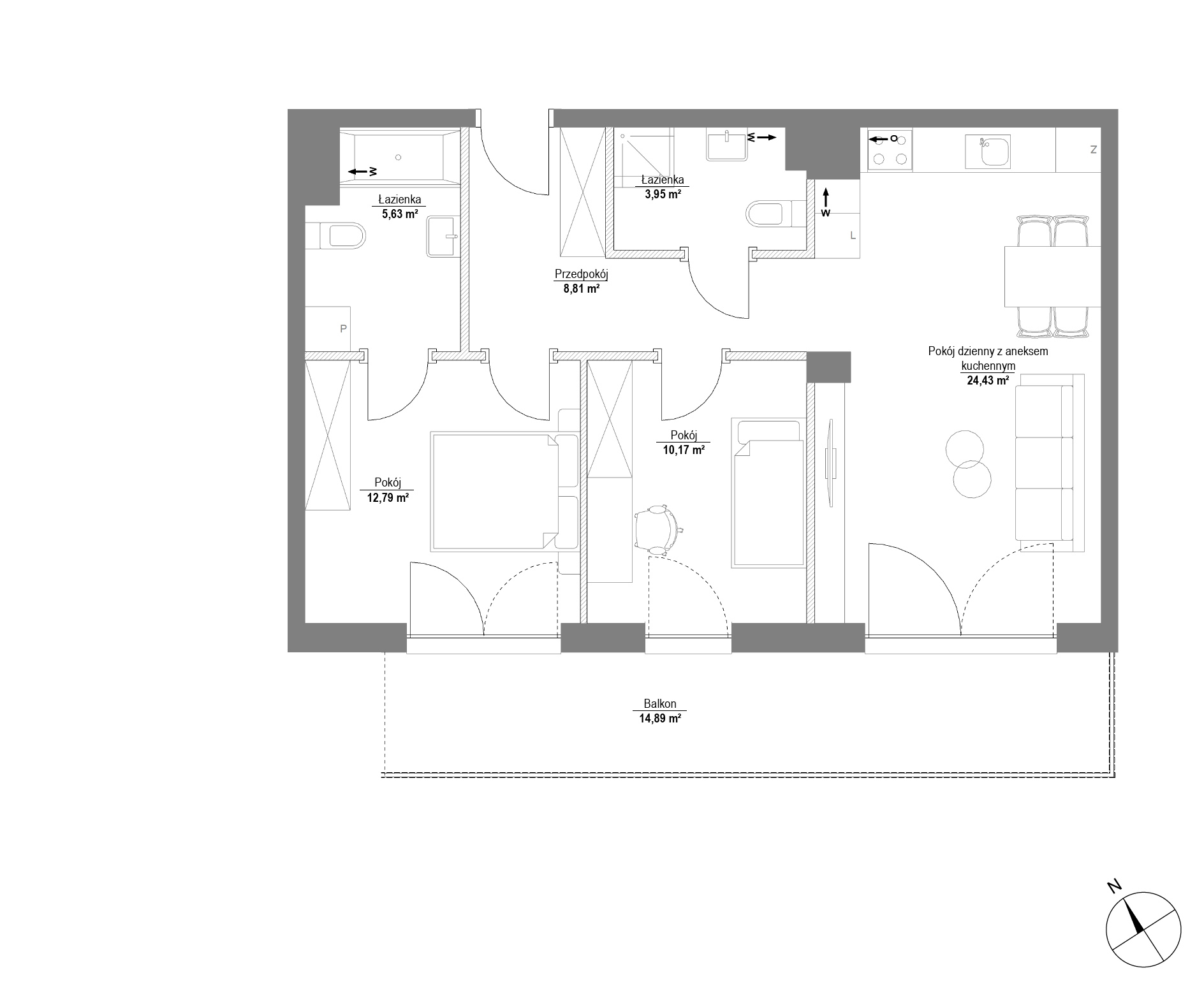 Plan 3 pok. 66m²