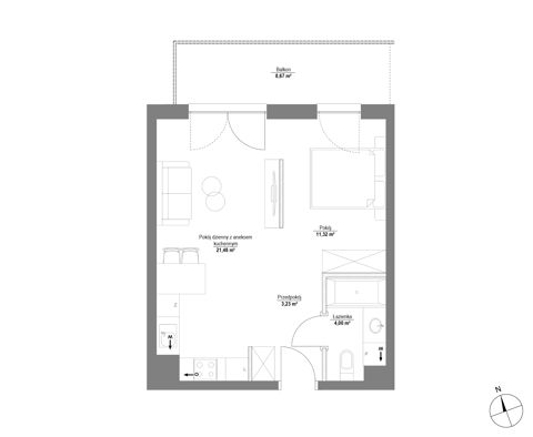 Plan 1 pok. 40m²