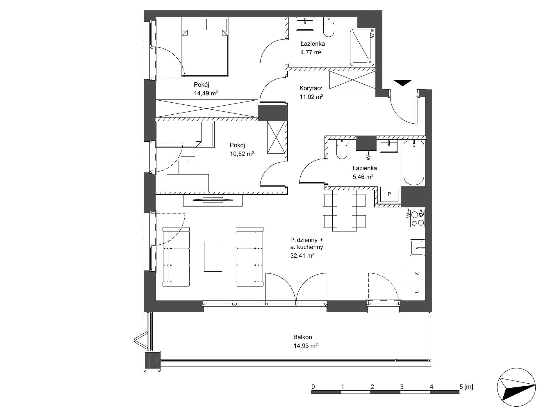 Plan 3 pok. 79m²