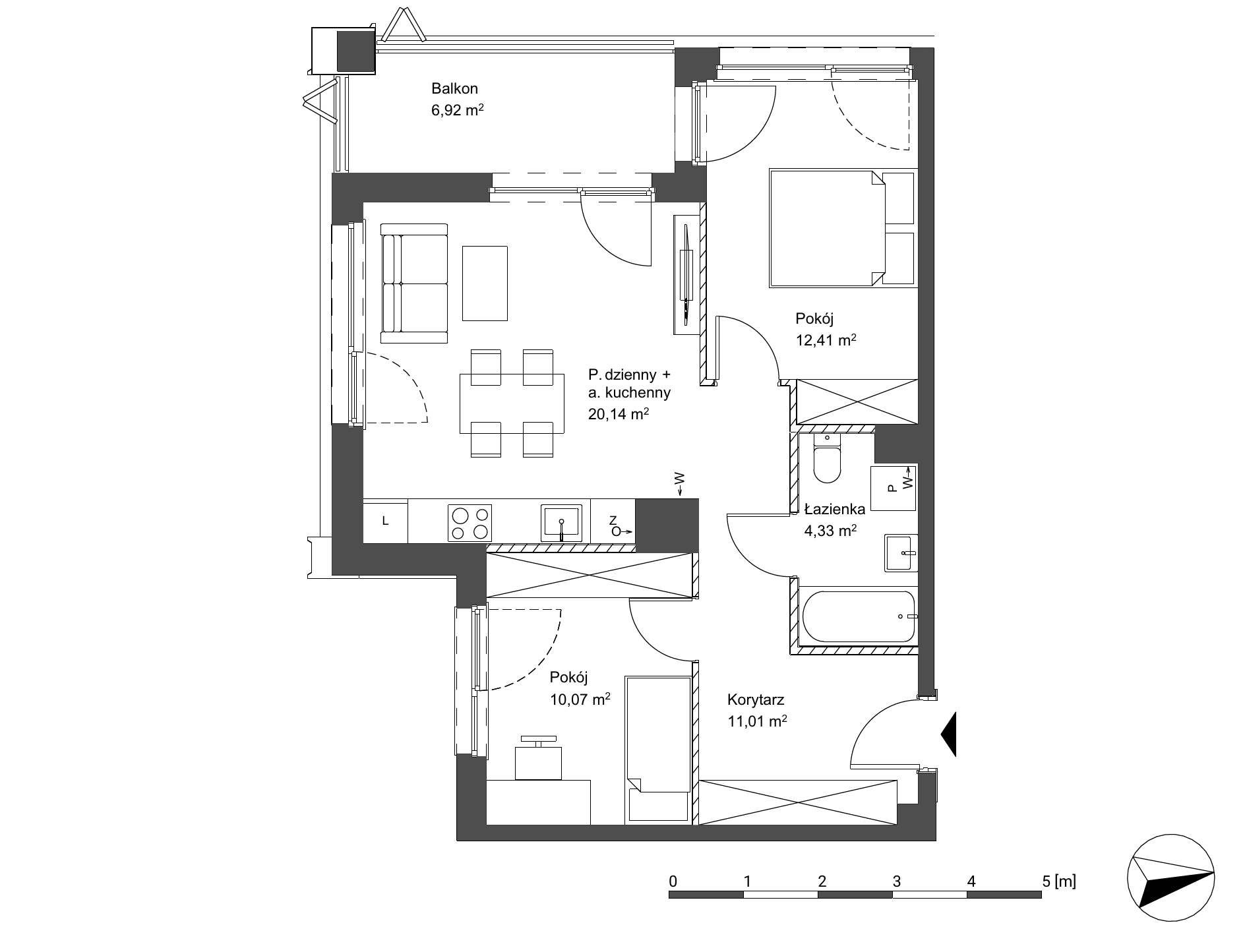 Plan 3 pok. 58m²