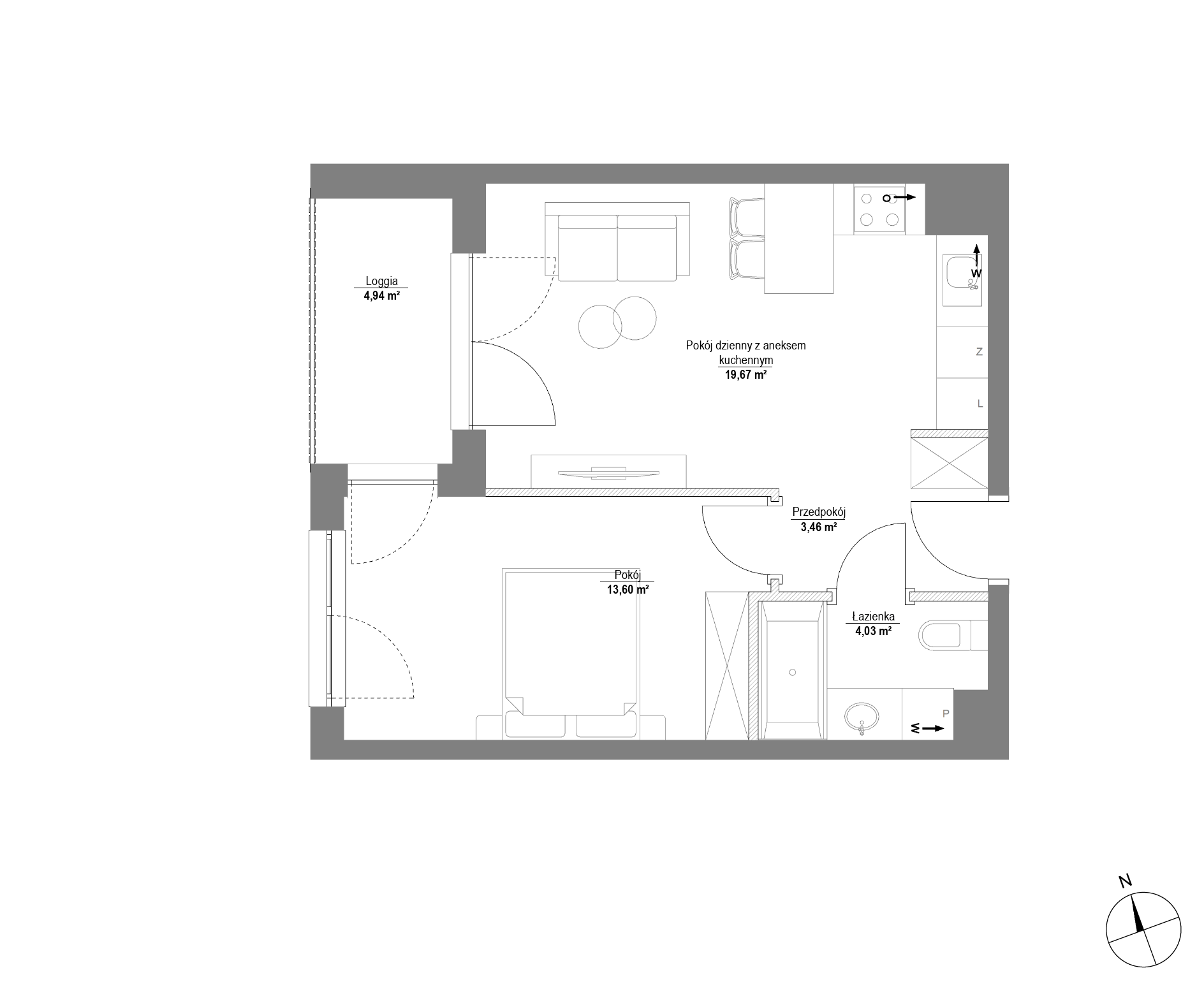 Plan 2 pok. 41m²