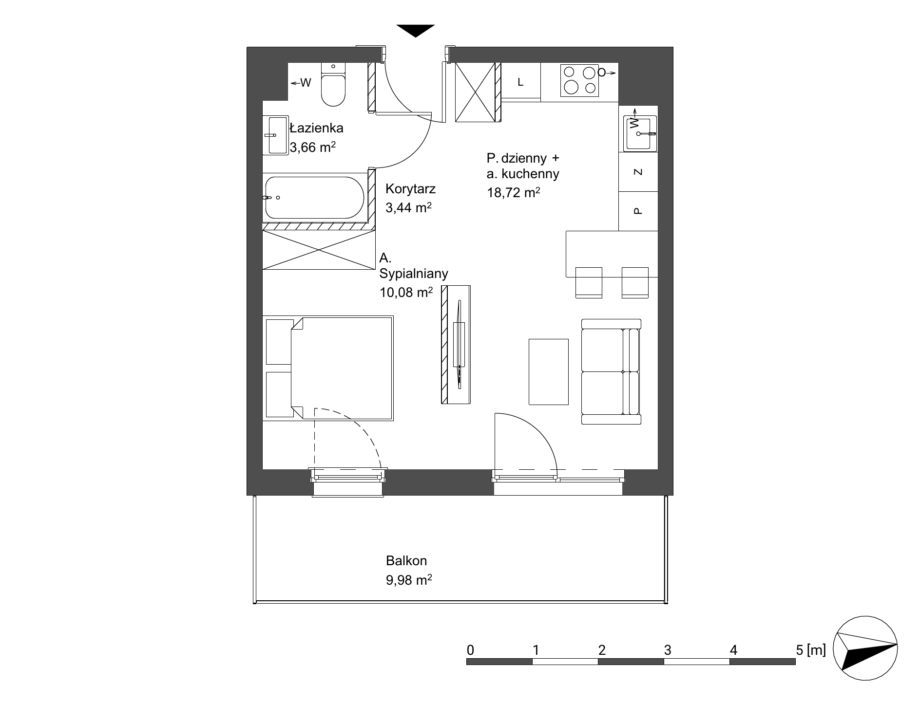 Plan 1 pok. 36m²