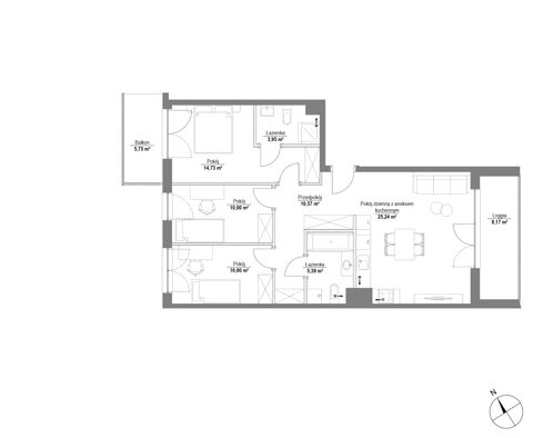 Plan 4 pok. 80m²
