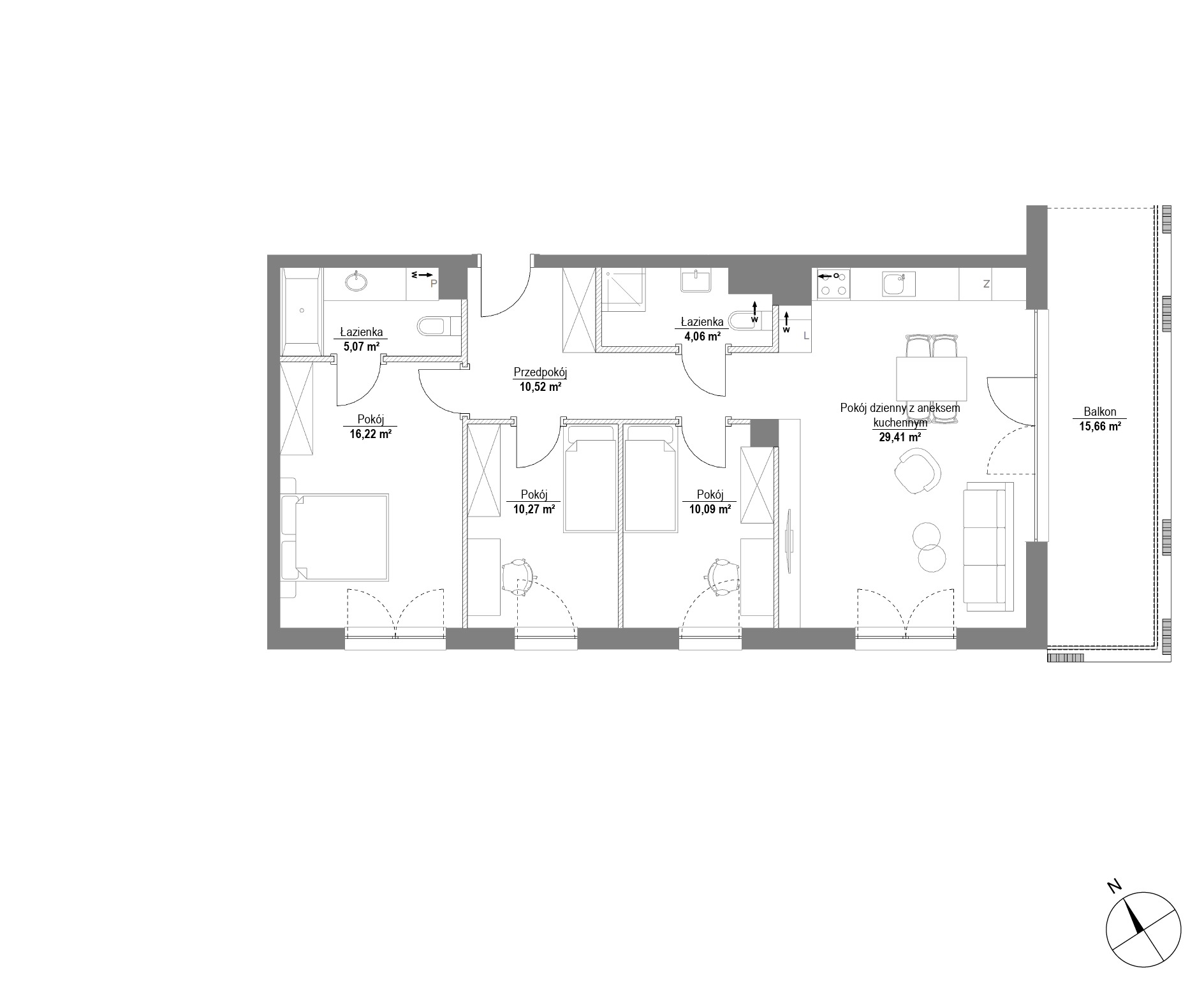 Plan 4 pok. 86m²