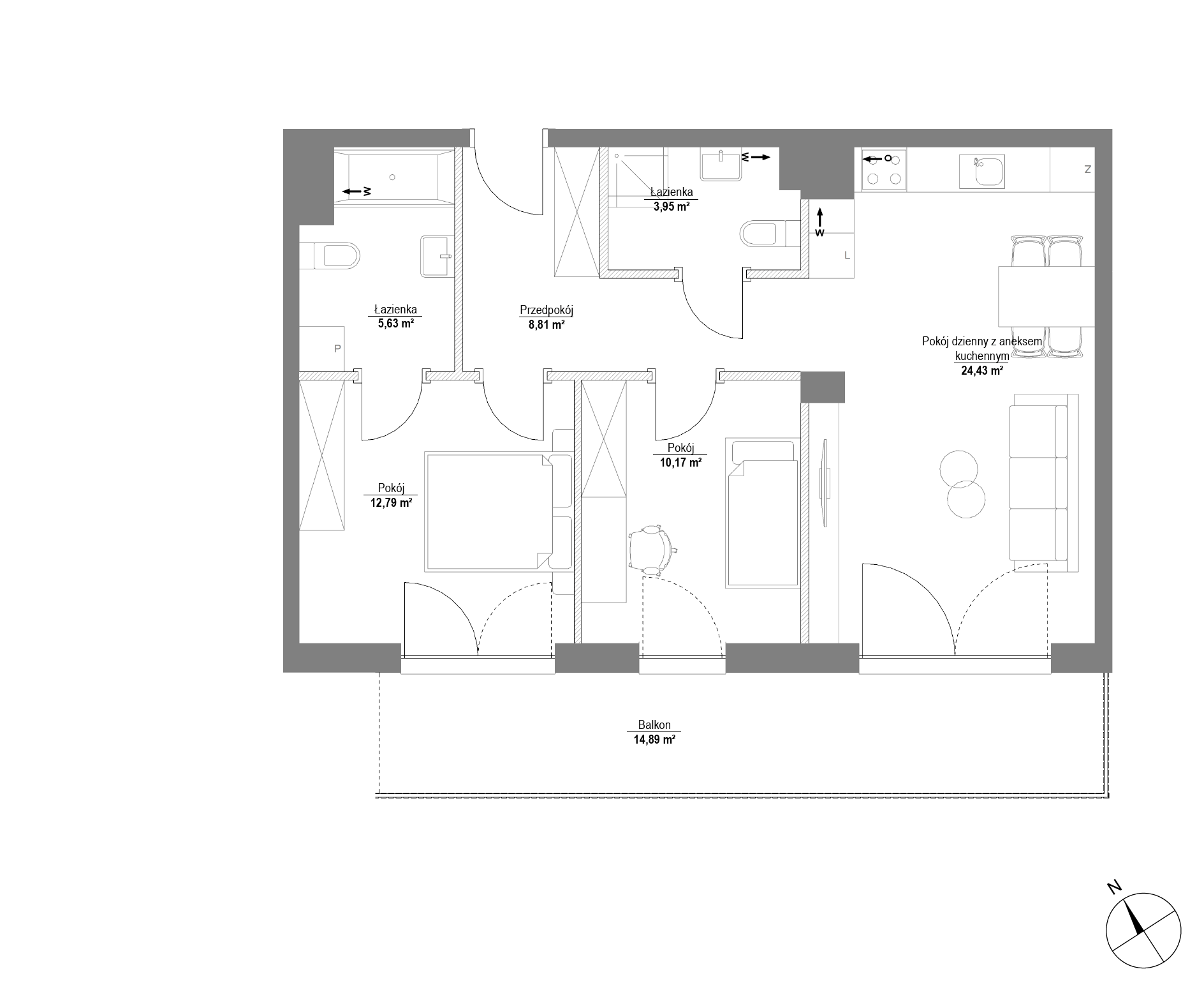 Plan 3 pok. 66m²