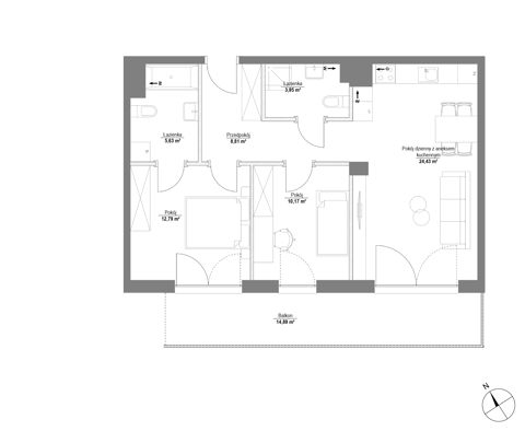 Plan 3 pok. 66m²