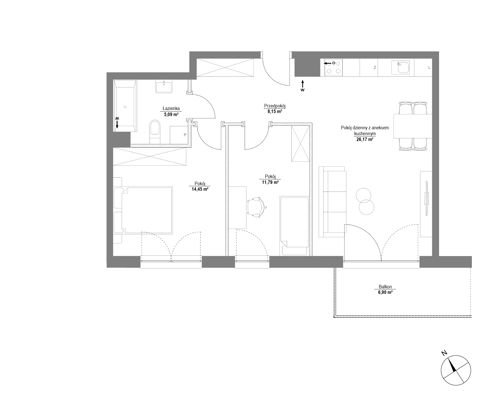 Plan 3 pok. 66m²