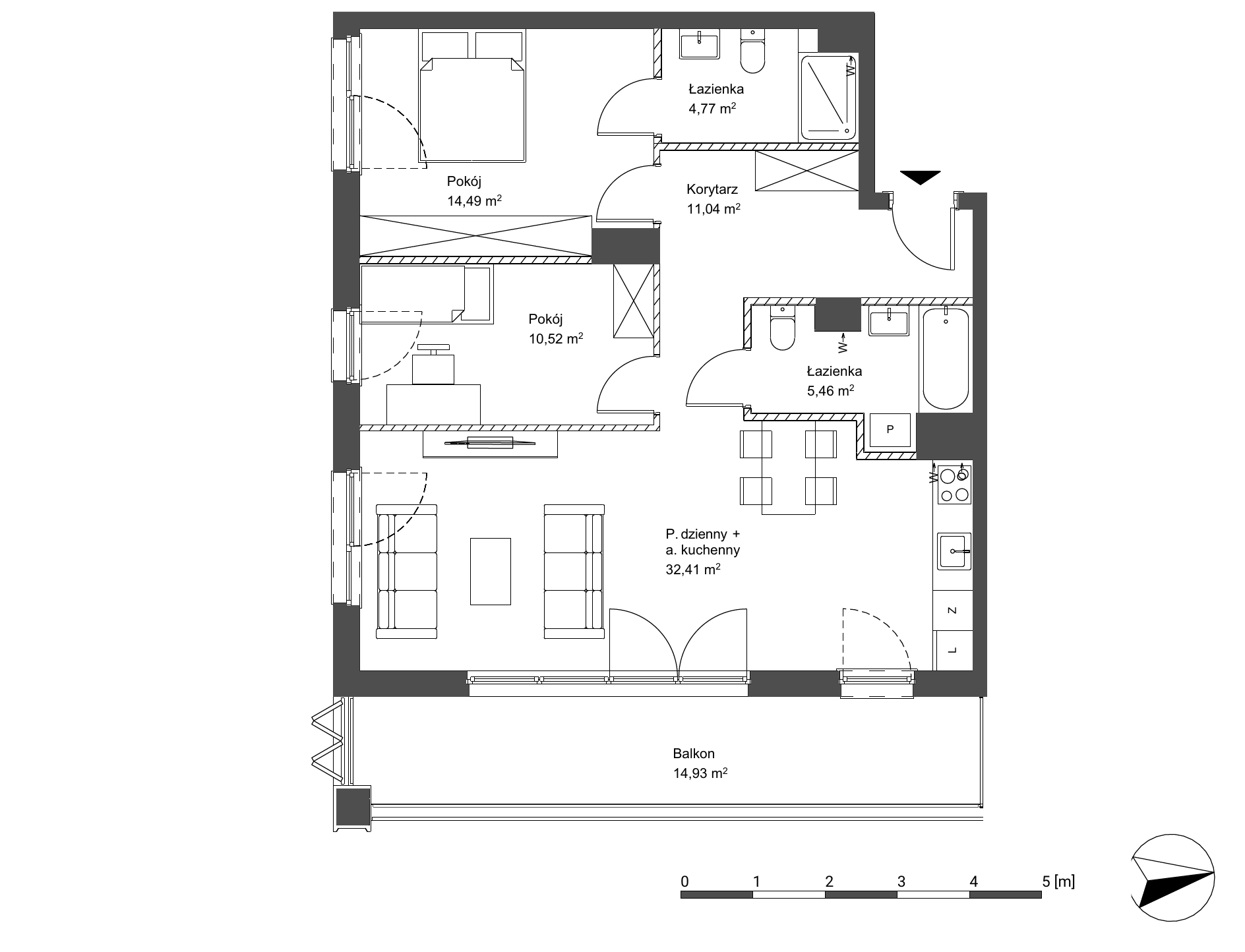 Plan 3 pok. 79m²