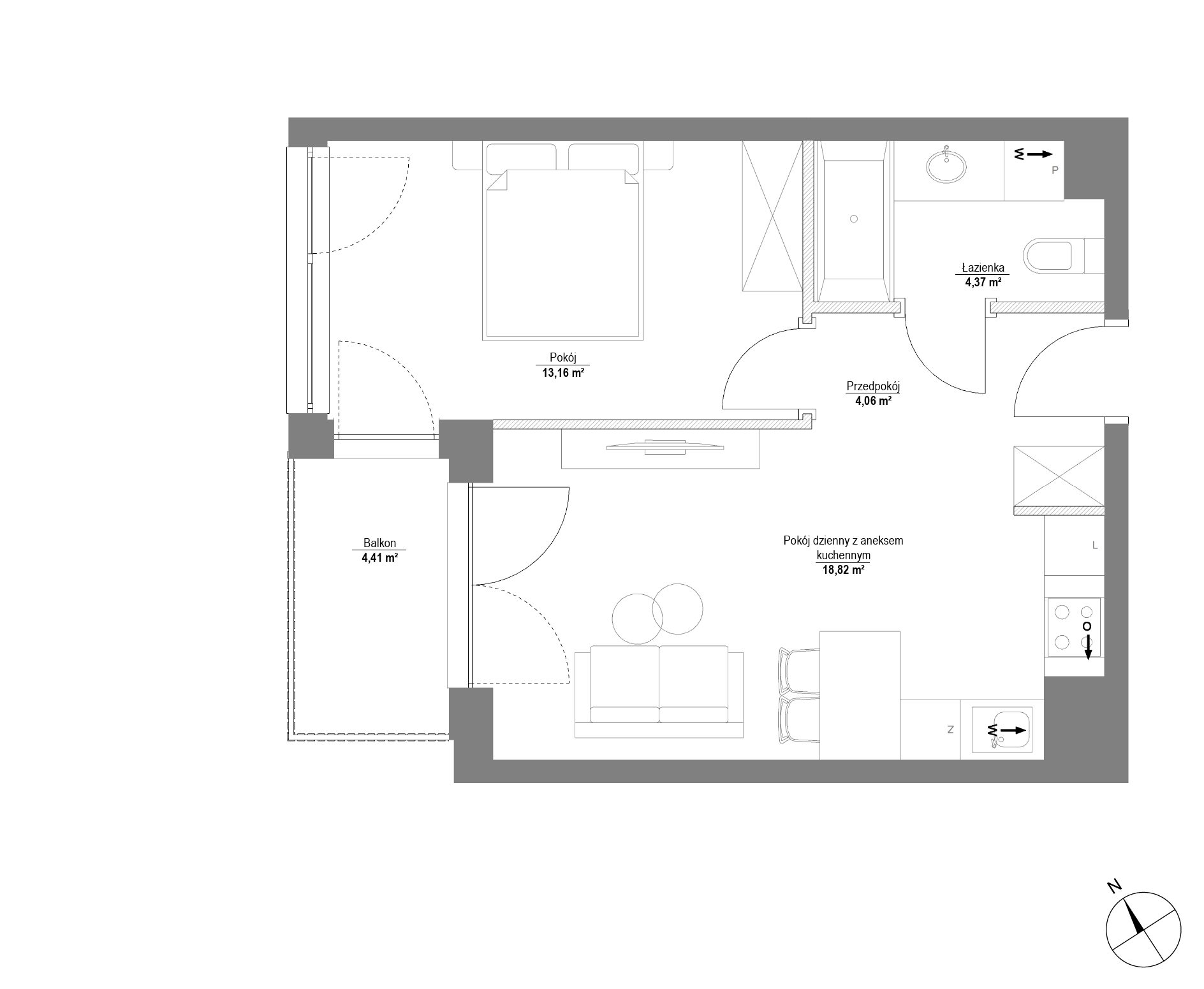 Plan 2 pok. 40m²