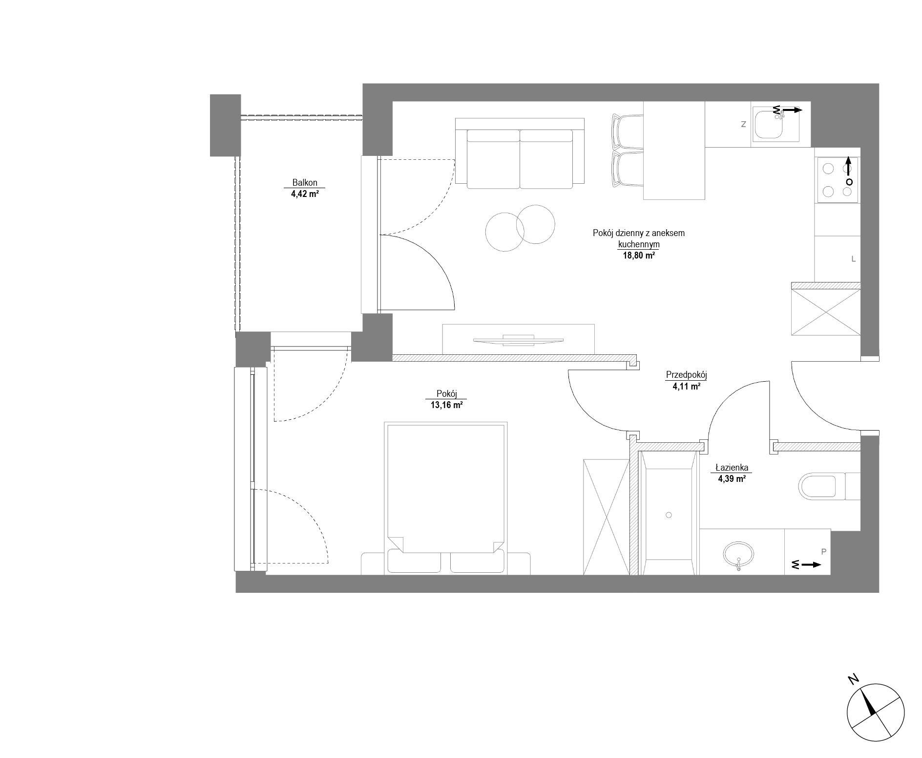 Plan 2 pok. 40m²