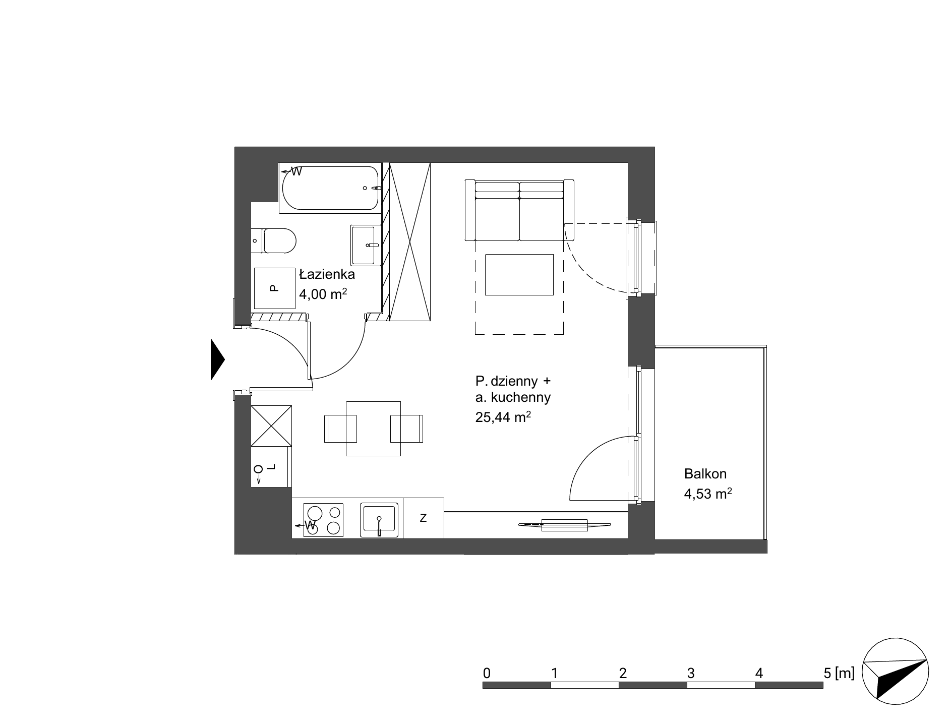 Plan 1 pok. 29m²