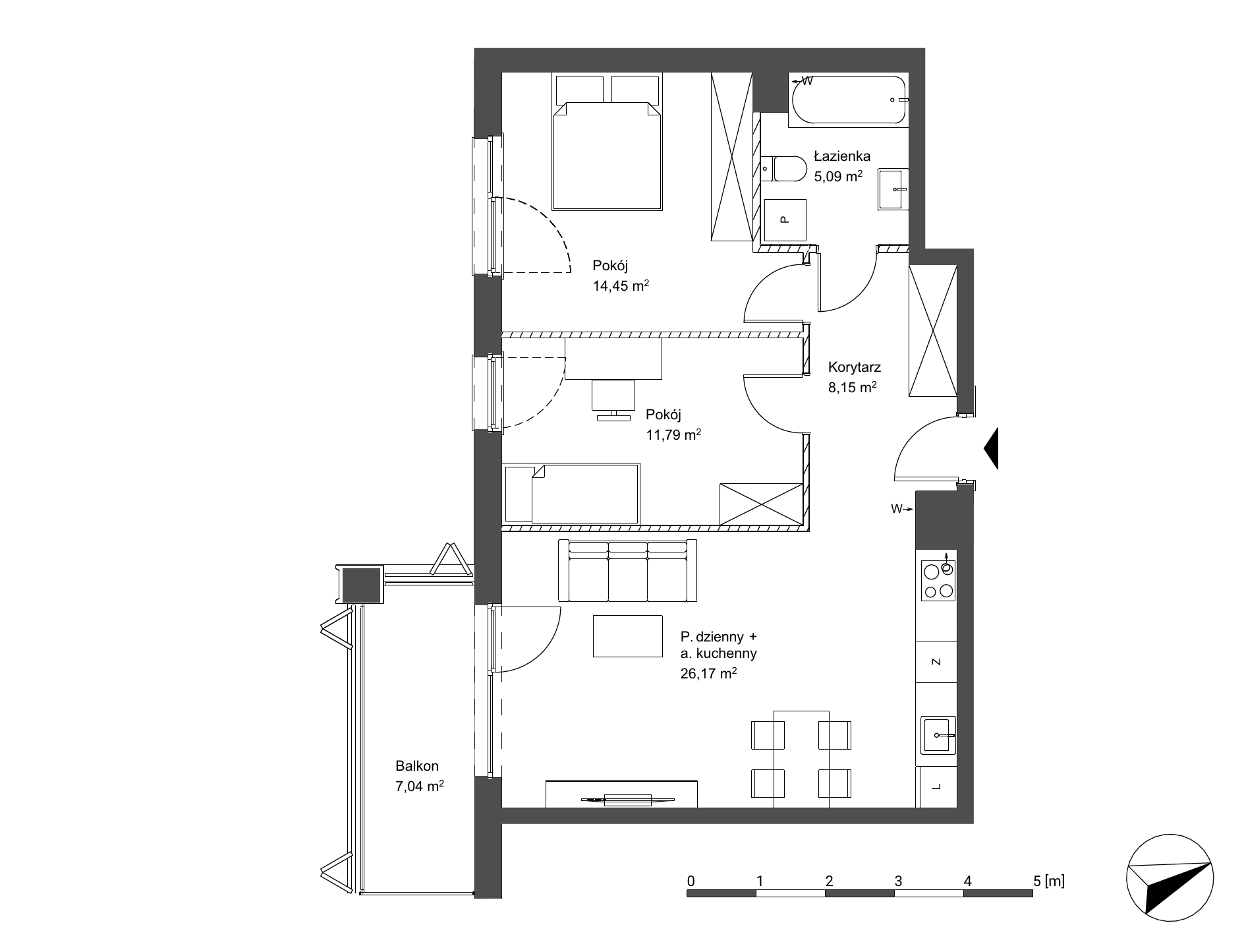 Plan 3 pok. 66m²