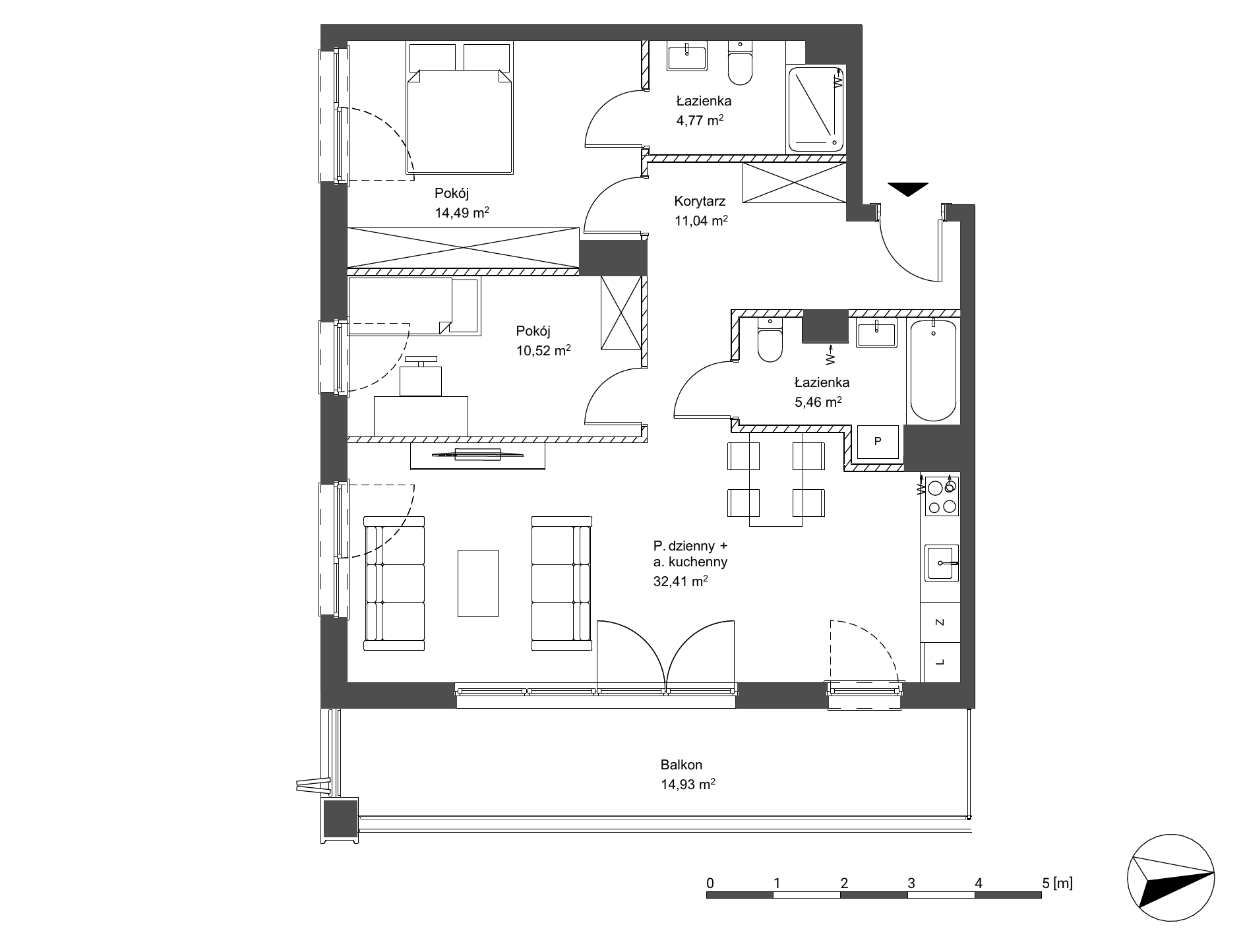 Plan 3 pok. 79m²