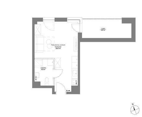Plan 1 pok. 27m²