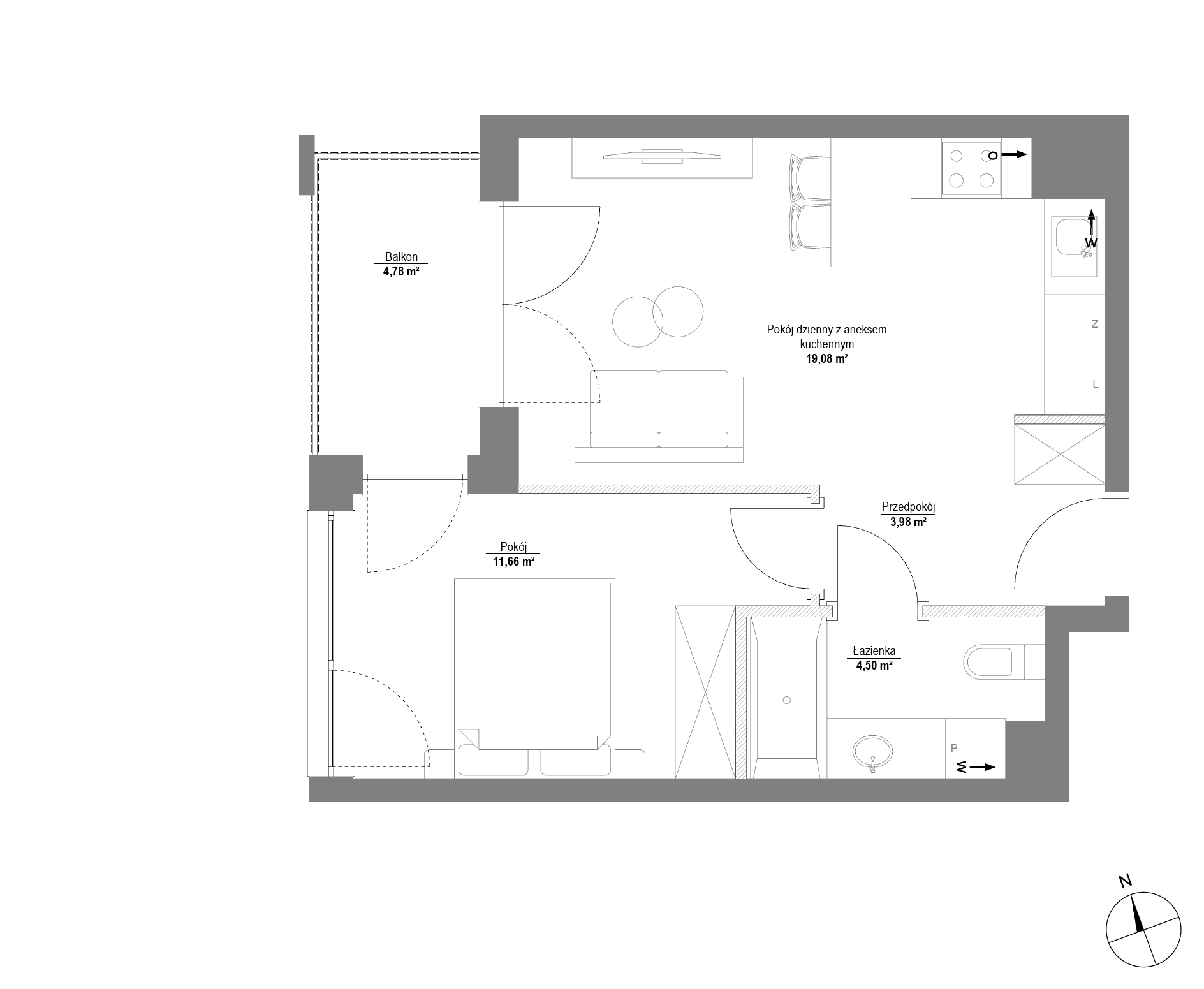 Plan 2 pok. 39m²