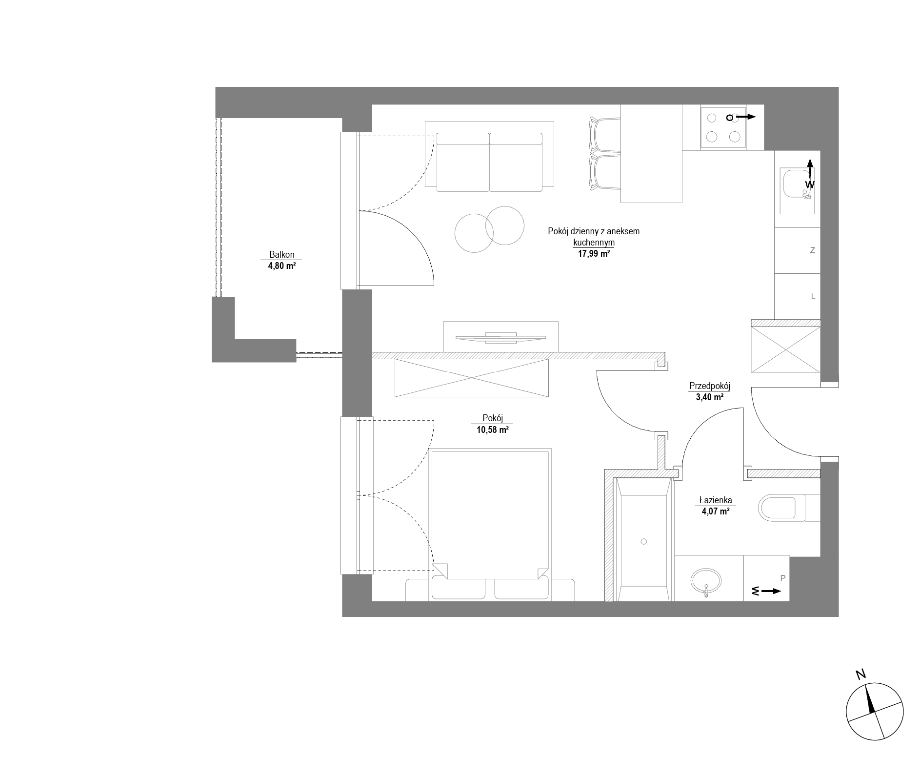 Plan 2 pok. 36m²