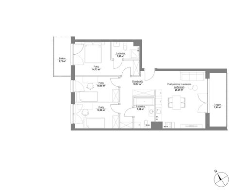 Plan 4 pok. 80m²