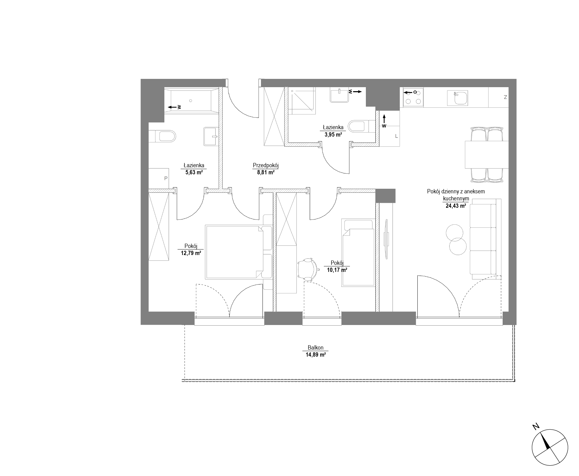 Plan 3 pok. 66m²