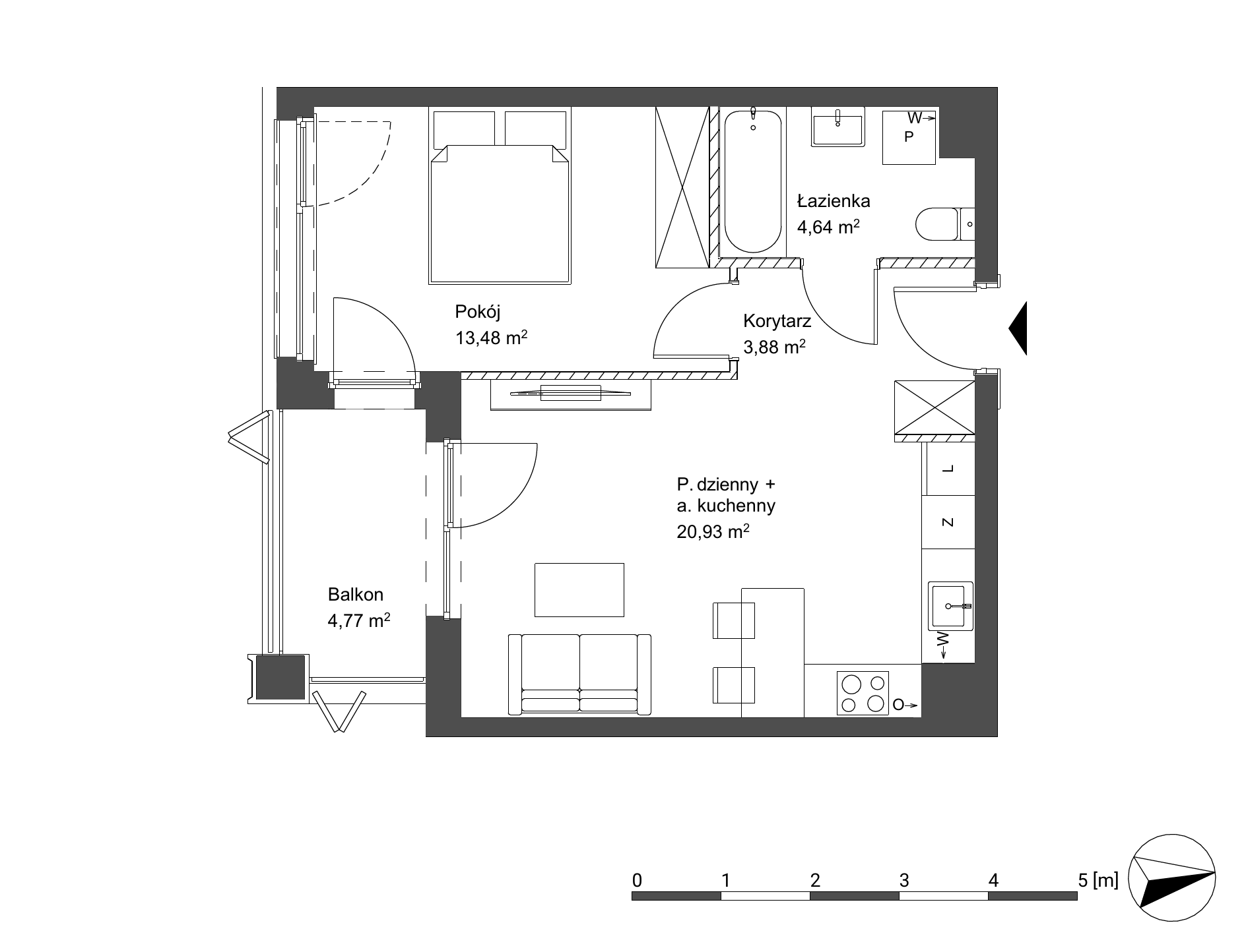 Plan 2 pok. 43m²