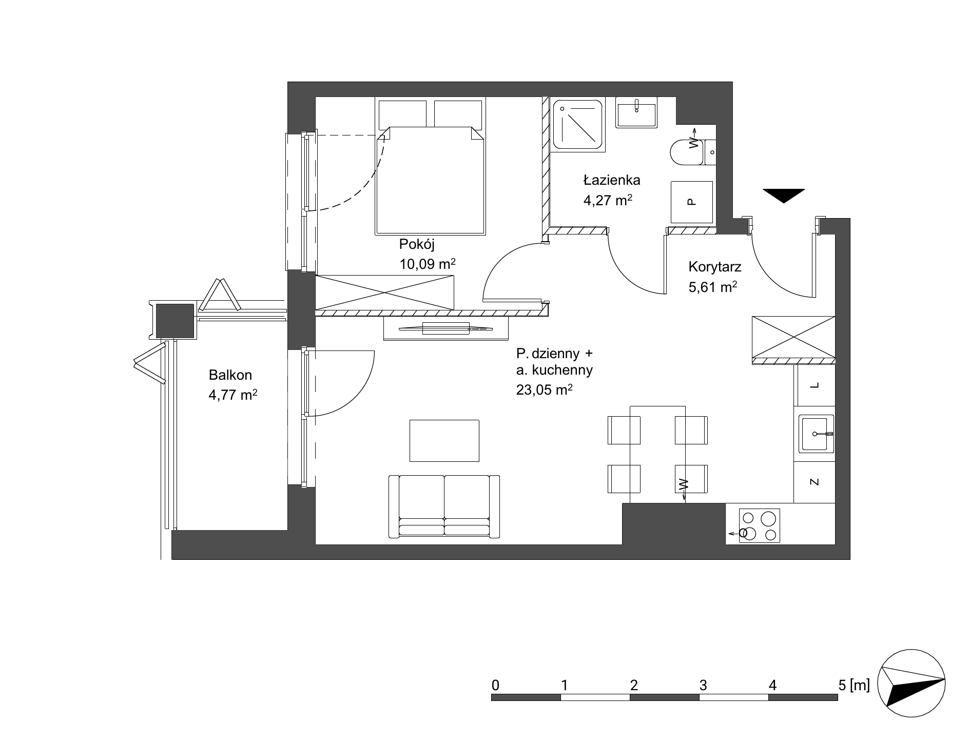 Plan 2 pok. 43m²