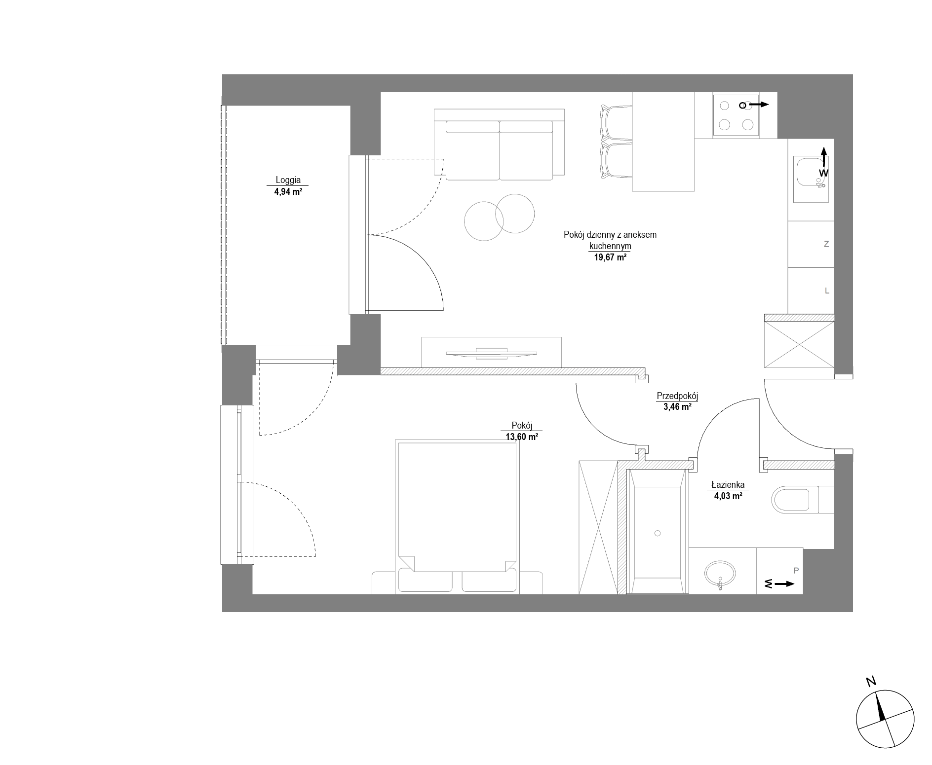 Plan 2 pok. 41m²