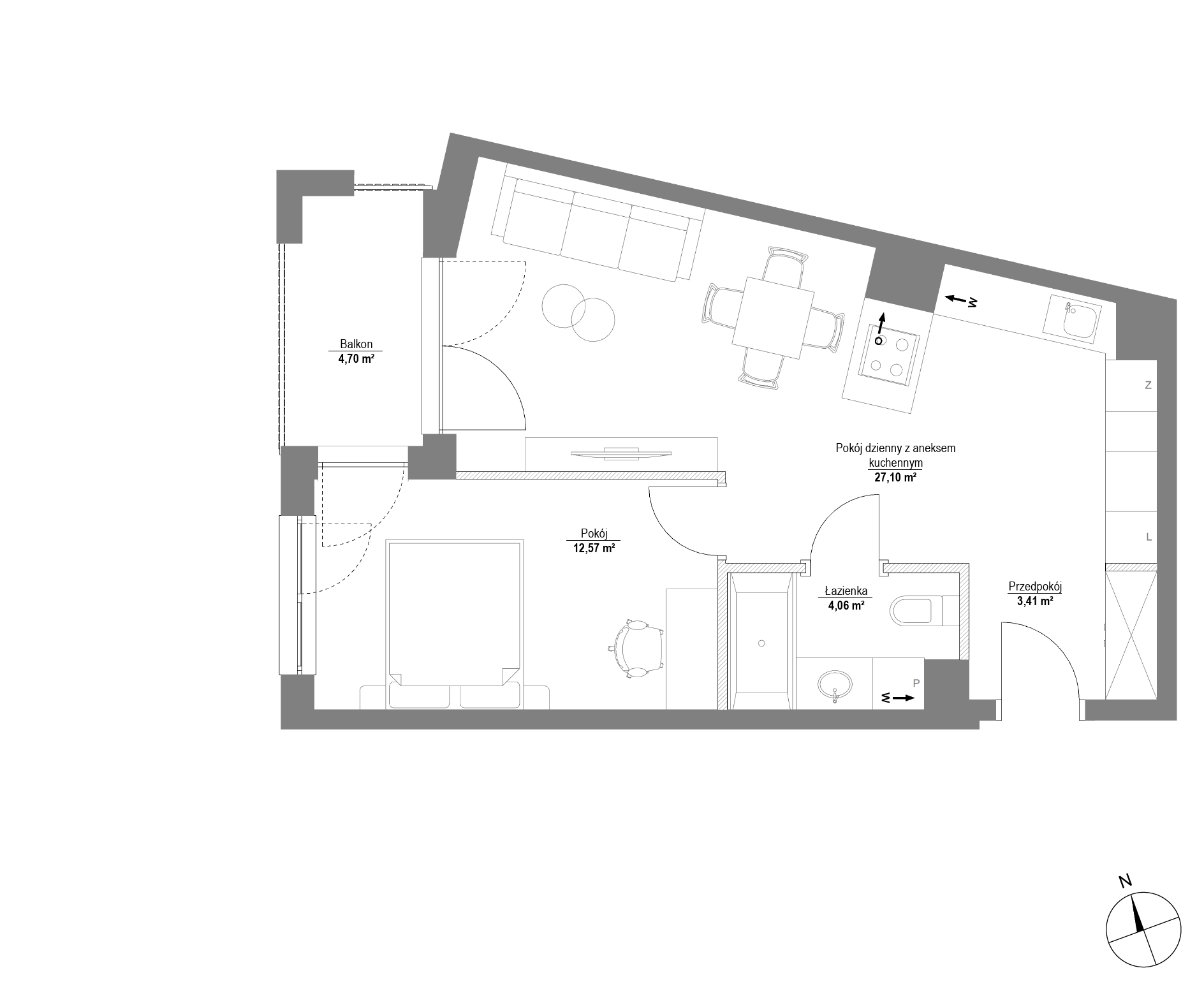 Plan 2 pok. 47m²