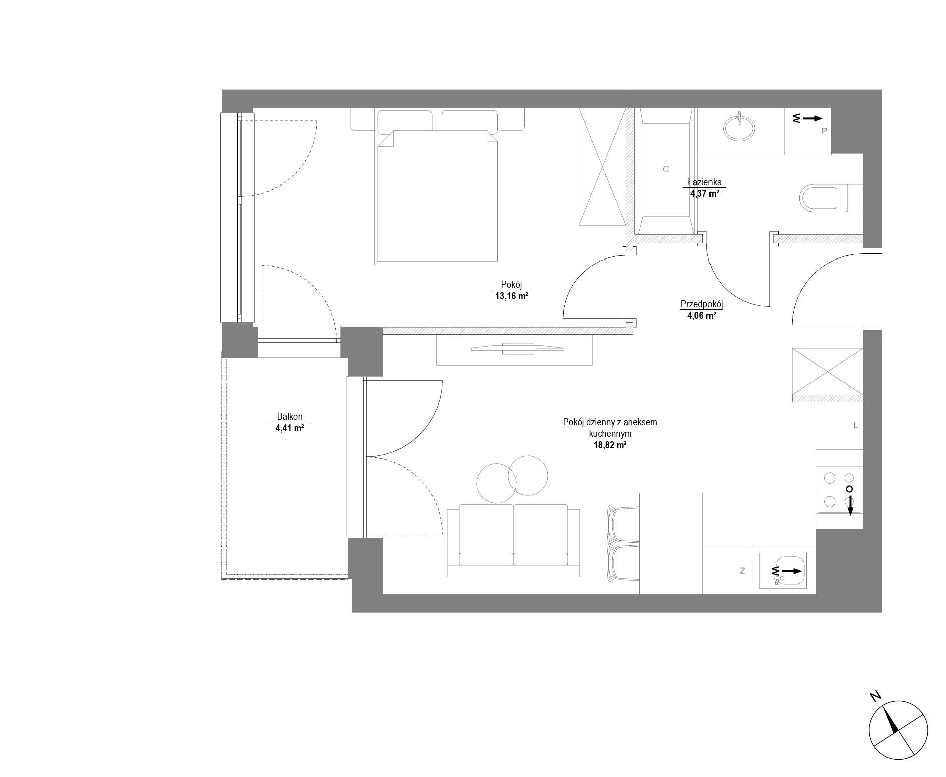 Plan 2 pok. 40m²