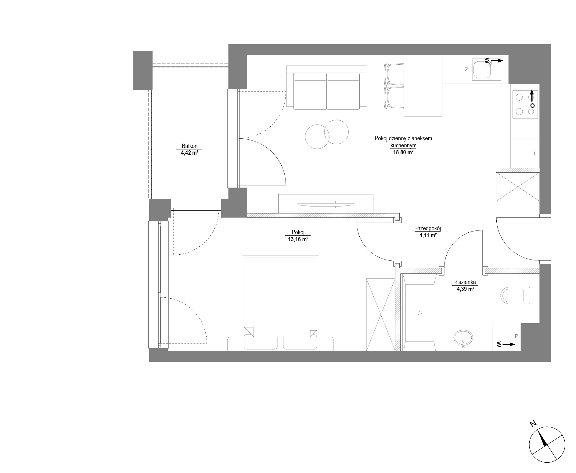 Plan 2 pok. 40m²