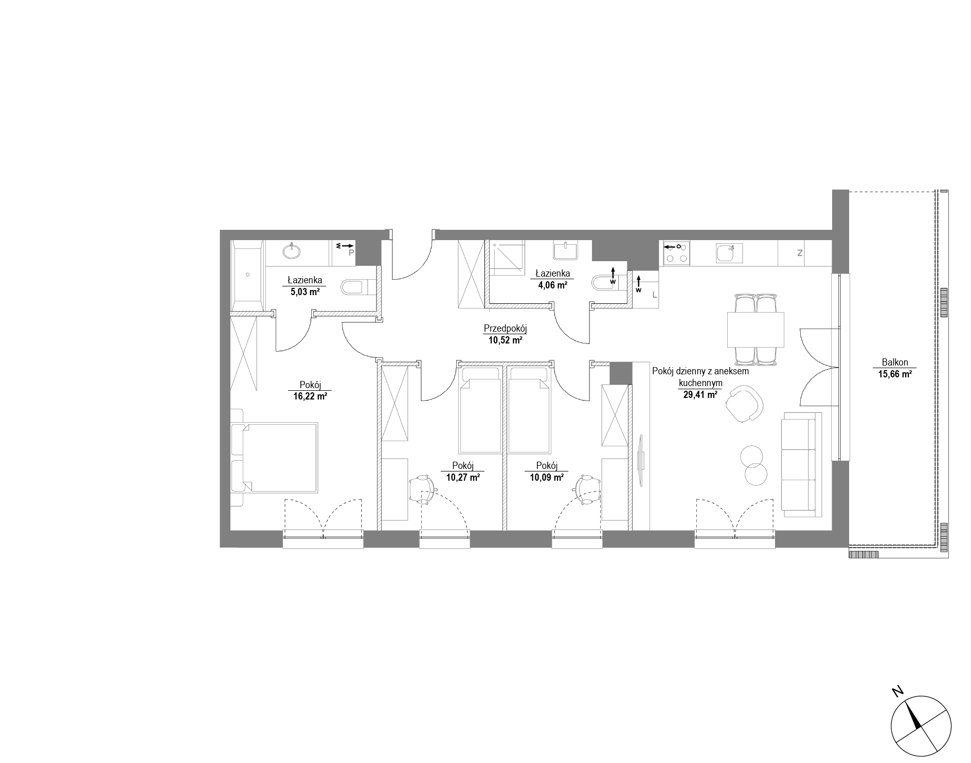 Plan 4 pok. 86m²