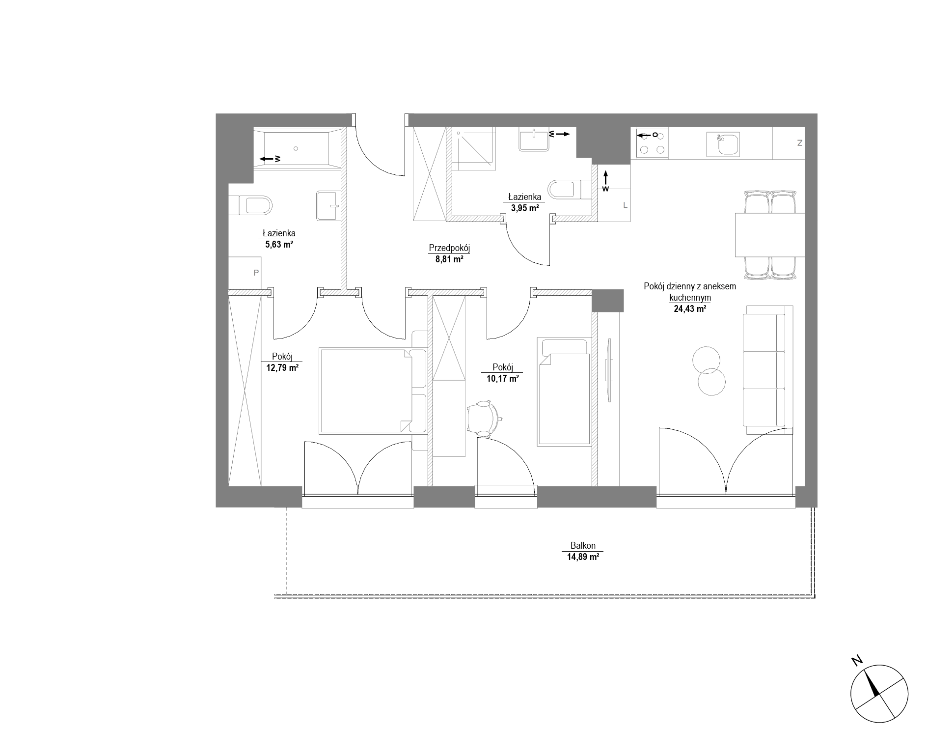 Plan 3 pok. 66m²