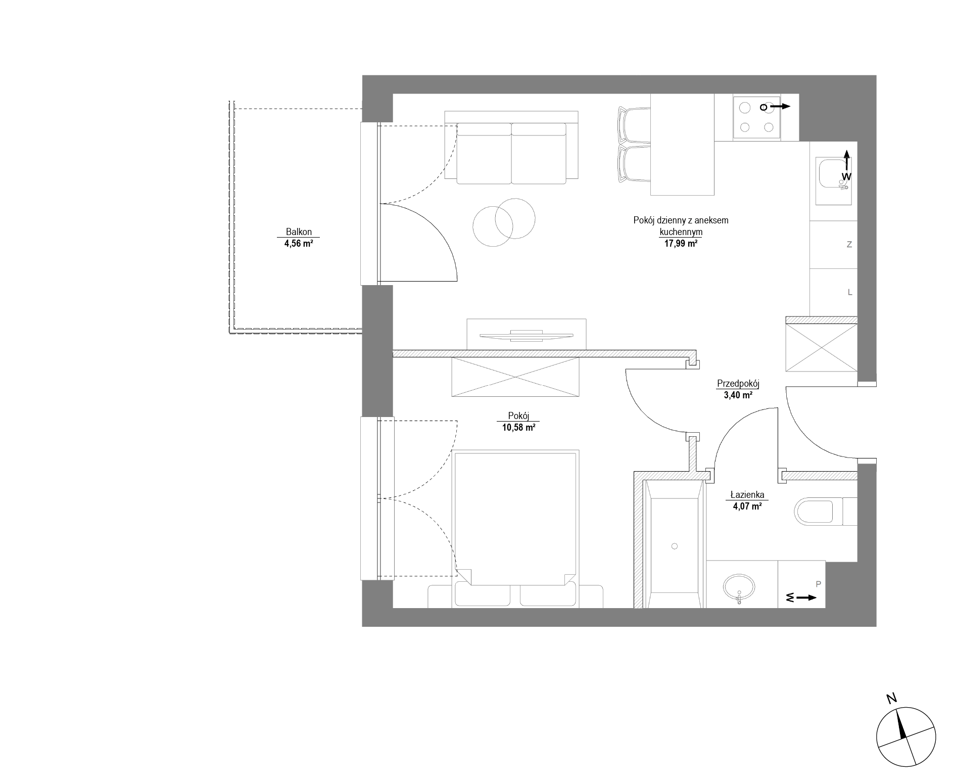 Plan 2 pok. 36m²